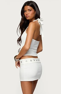 Edikted Havana Grommet Ribbed Halter Top