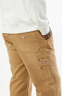 Guess Jeans Tan Paneled Carpenter Pants