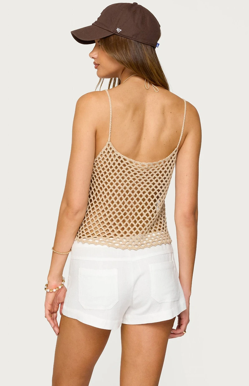 Edikted Florenza Open Crochet Tank Top