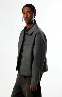 Pacsun Gray Faux Leather Billie Gas Jacket