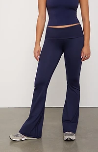 PAC 1980 WHISPER Active Fold-Over Waistband Flare Yoga Pants