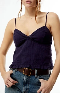 Your Favorite Embroidered Tie Back Babydoll Top