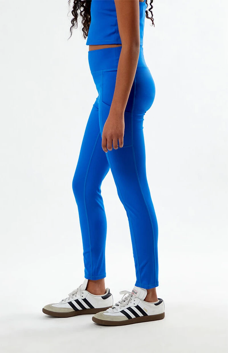 PAC 1980 Kids WHISPER Active Blue Pocket Yoga Pants