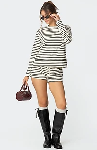Edikted Jordyn Striped Drawstring Shorts