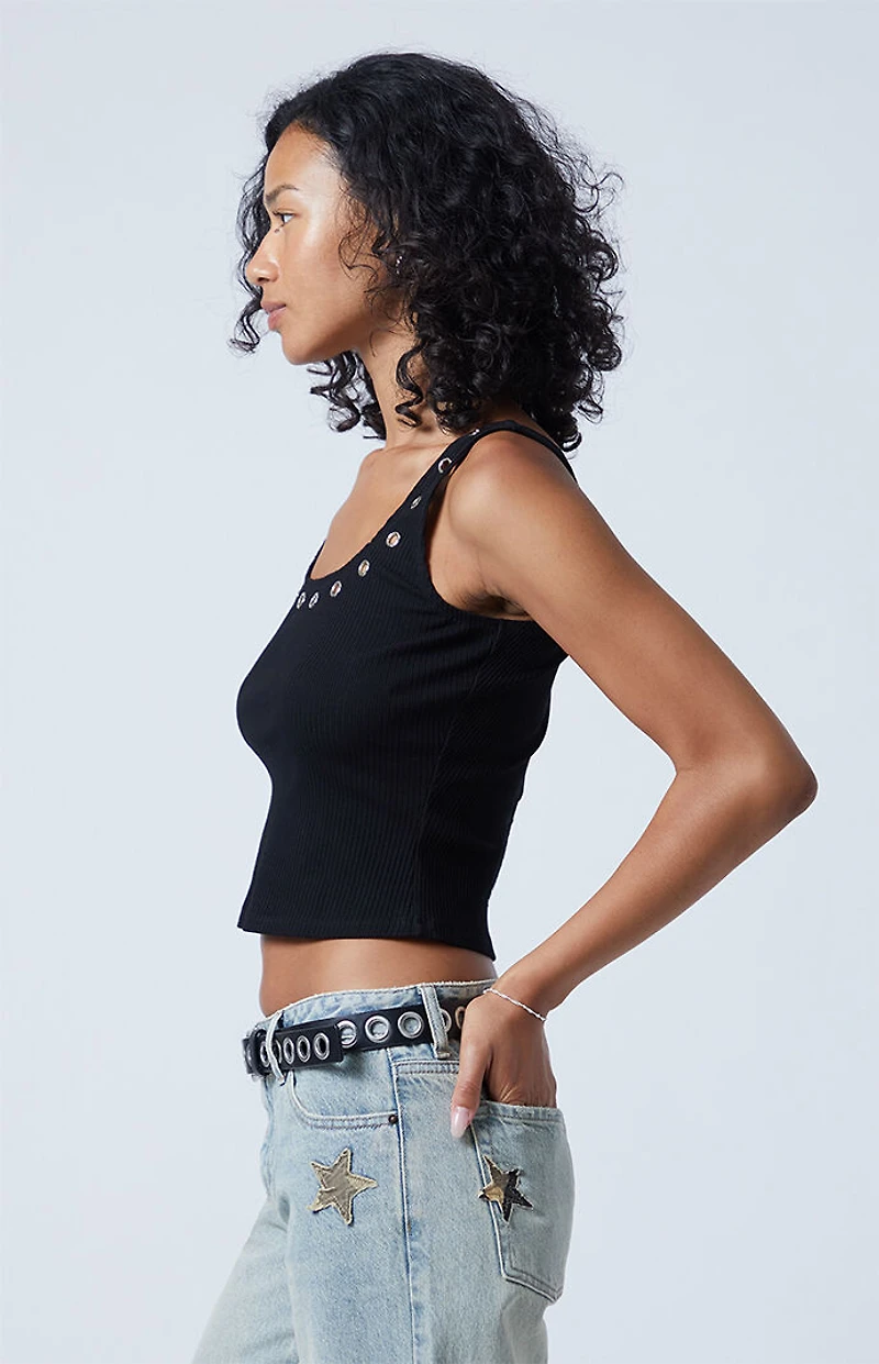 Third Charm Sloan Grommet Tank Top