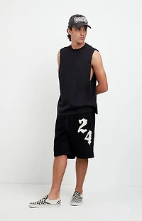 Pacsun 24 Applique Fleece Baggy Sweat Shorts