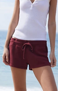 John Galt Burgundy Soft Sweat Shorts