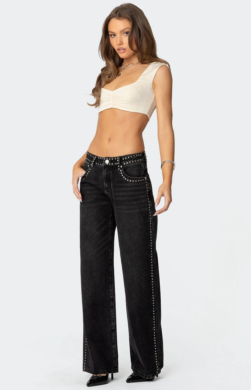 Edikted Summit Ruched Crop Top