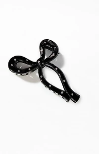 LA Hearts Black Rhinestone Bow Hair Claw Clip