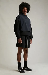 Fear of God ESSENTIALS Black Nylon Fleece Hooded Sweatshirt