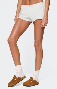 Edikted Linny Contrast Pointelle Shorts
