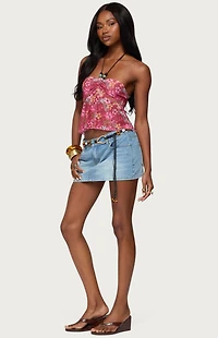 Edikted Solana Floral Cut Out Halter Top