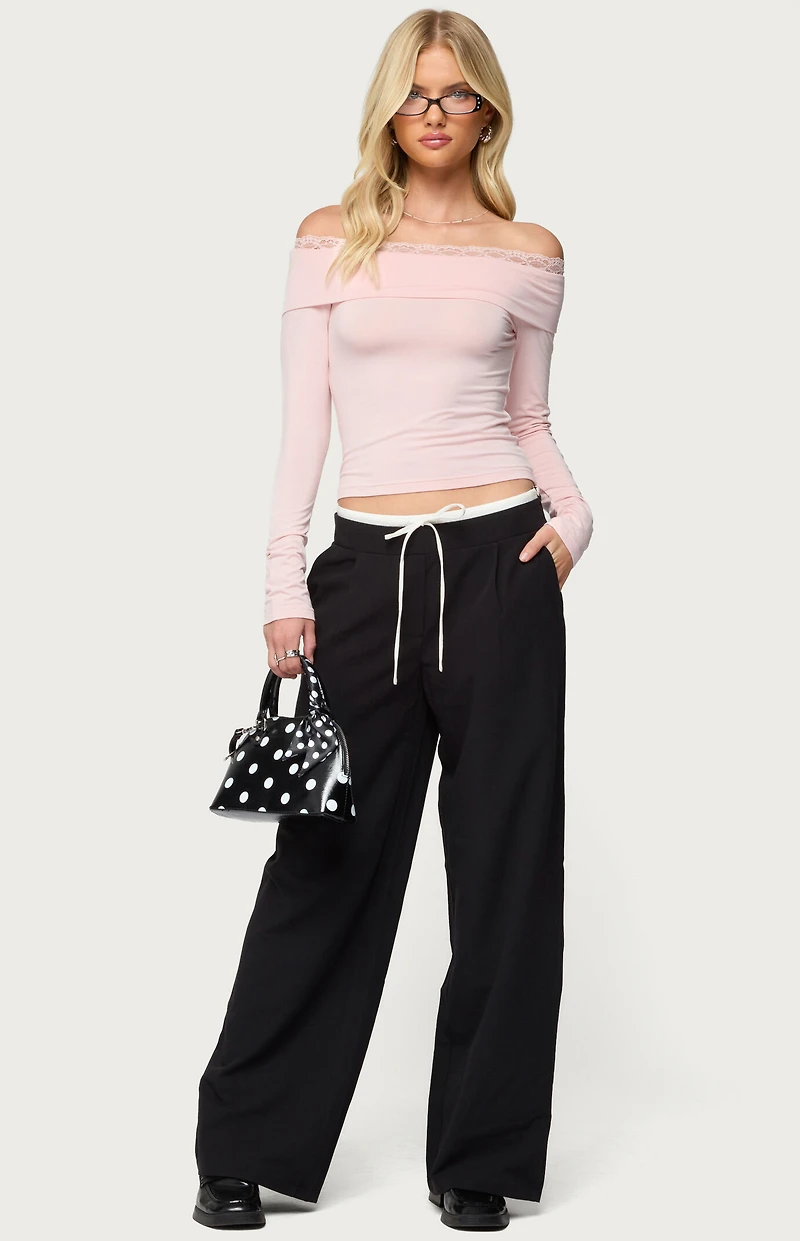 Edikted Janus Lacey Fold Over Top