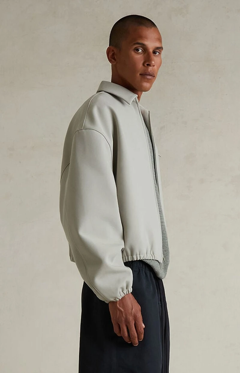 Fear of God ESSENTIALS Abbey Stone Bonded Canvas Zip Up Jacket