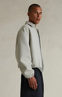 Fear of God ESSENTIALS Abbey Stone Bonded Canvas Zip Up Jacket