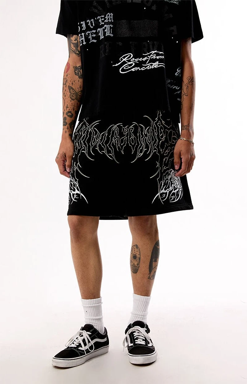 Civil Black Thorn Of The Stem Sweat Shorts