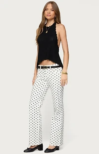 Edikted Romily Polka Dot Low Rise Jeans
