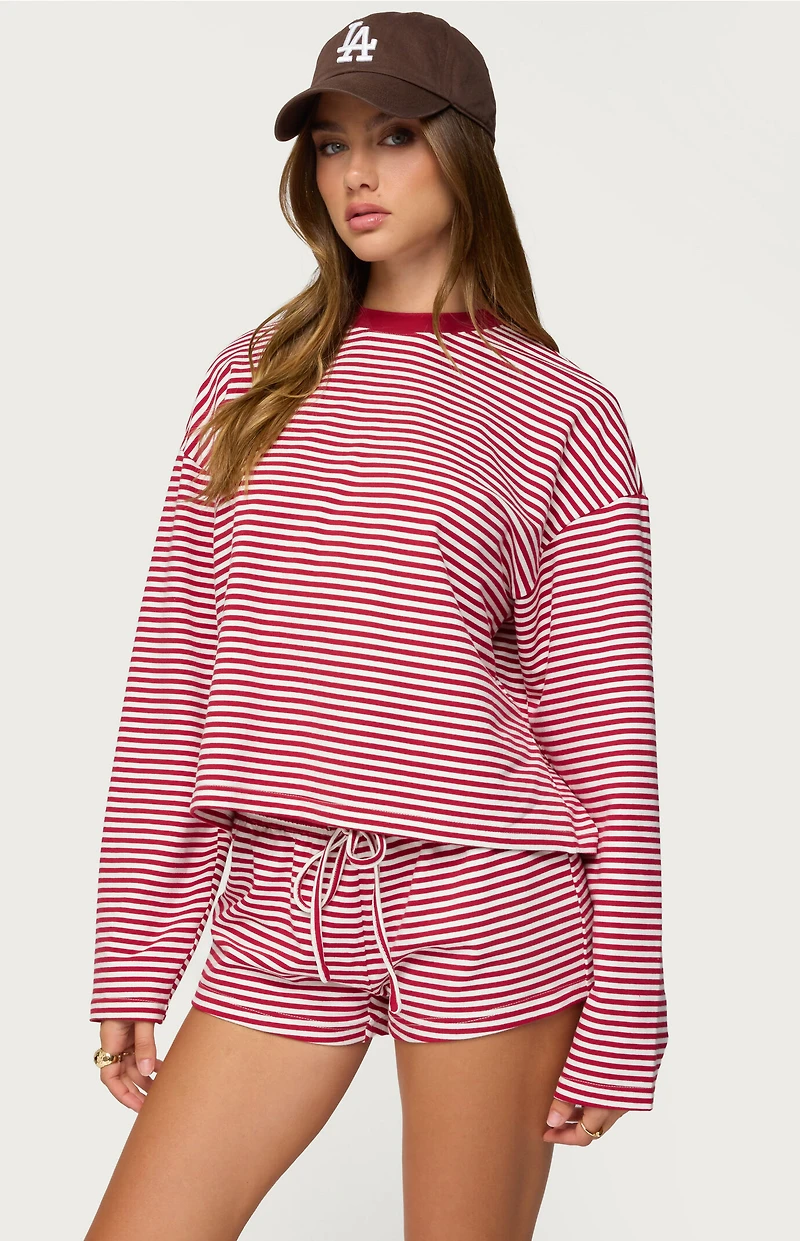 Edikted Jainee Striped Long Sleeve T-Shirt