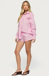 Edikted Carmella Striped Oversized Shirt
