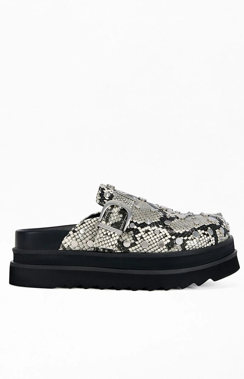 AZALEA WANG Women's Billie Snake Flatform Mules
