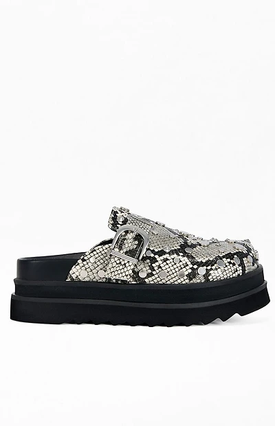 AZALEA WANG Women's Billie Snake Flatform Mules