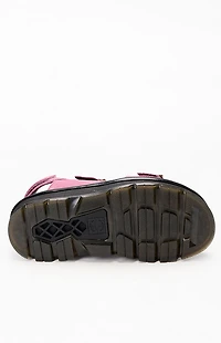 Dr Martens Women's Pink Zebzag Suede Platform Sandals