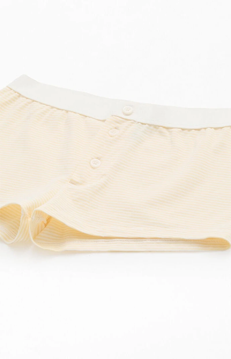 John Galt Yellow Striped Pajama Boyshorts