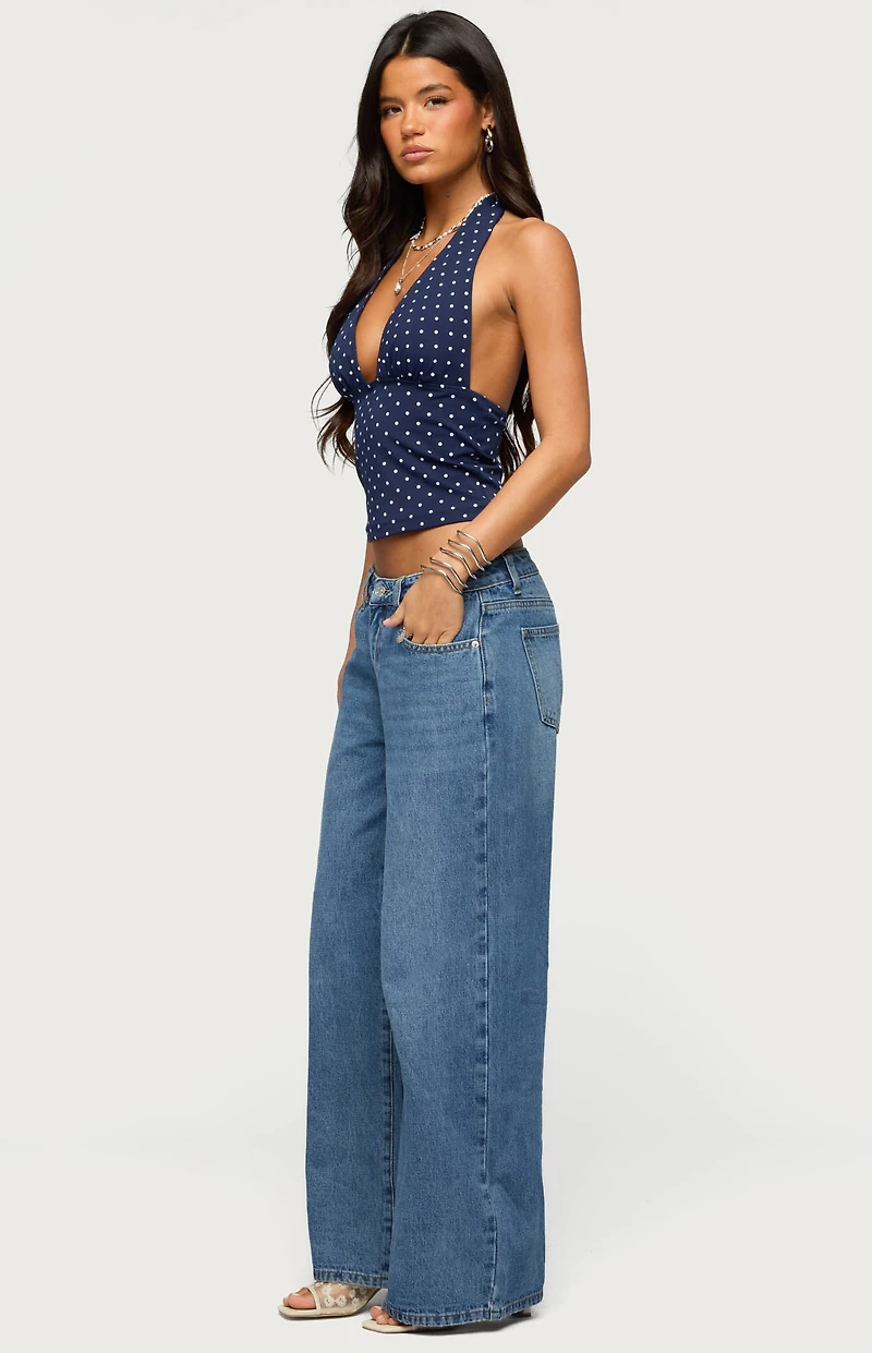 Edikted Blaire Polka Dot Halter Top