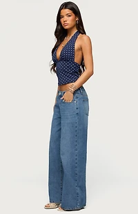 Edikted Blaire Polka Dot Halter Top