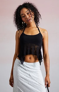 Third Charm Estelle Knit Halter Top