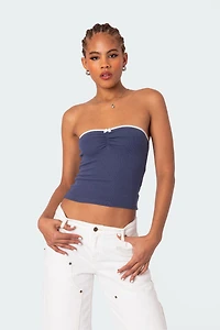 Edikted Kacey Strapless Waffle Top