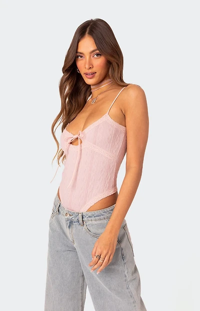 Edikted Lacey Knit Cut Out Bodysuit