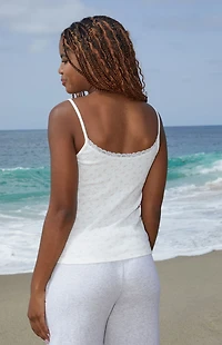 John Galt White & Pink Floral Skylar Tank Top