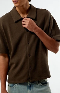 Pacsun Stone Solid Textured Oversized Camp Shirt