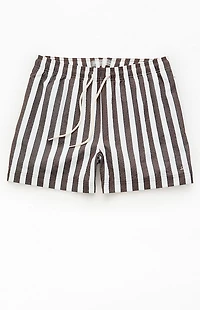 Pacsun Sand Striped Seersucker 4.5" Swim Trunks