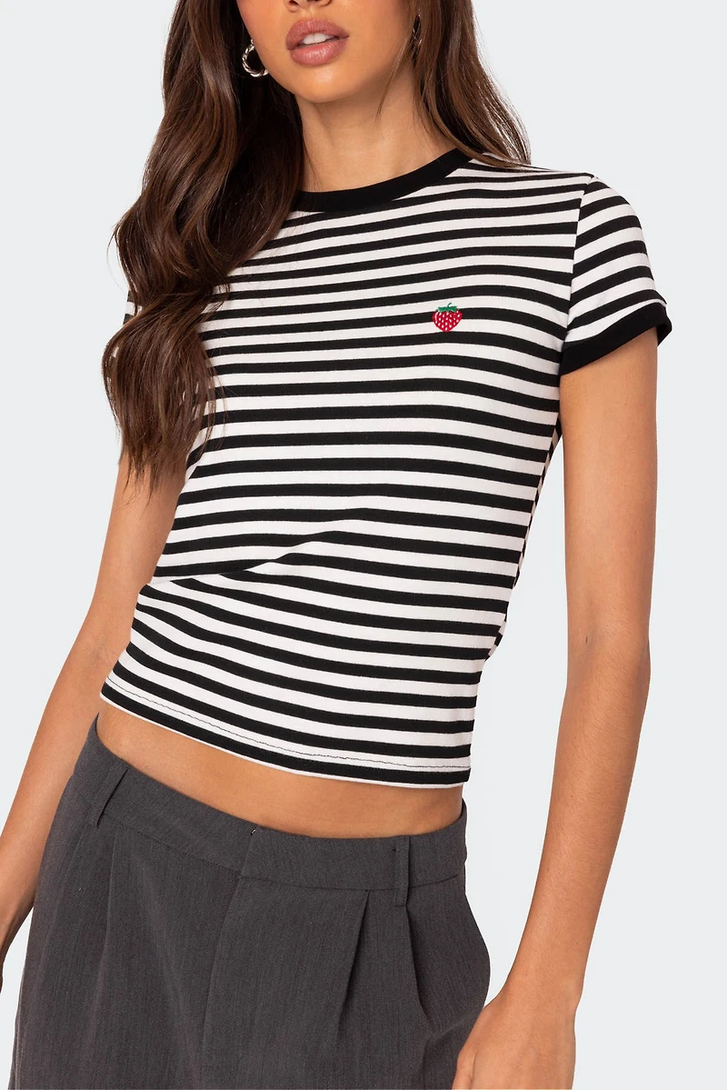 Edikted Strawberry Fields Striped T-Shirt