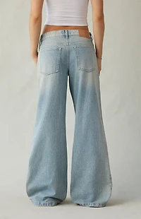 Pacsun Casey Low Rise Baggy Jeans Ripped Light Blue