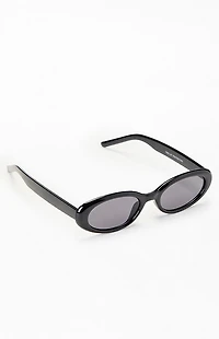 Pacsun Zoe Black Oval Sunglasses