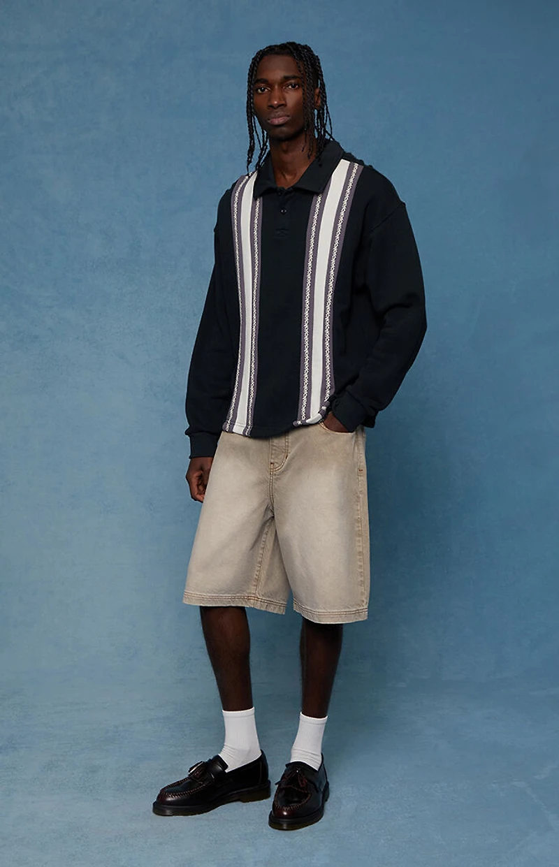 Pacsun Parker Baggy Denim Shorts Tan Washed