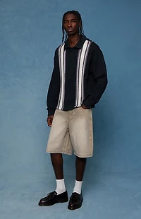 Pacsun Parker Baggy Denim Shorts Tan Washed