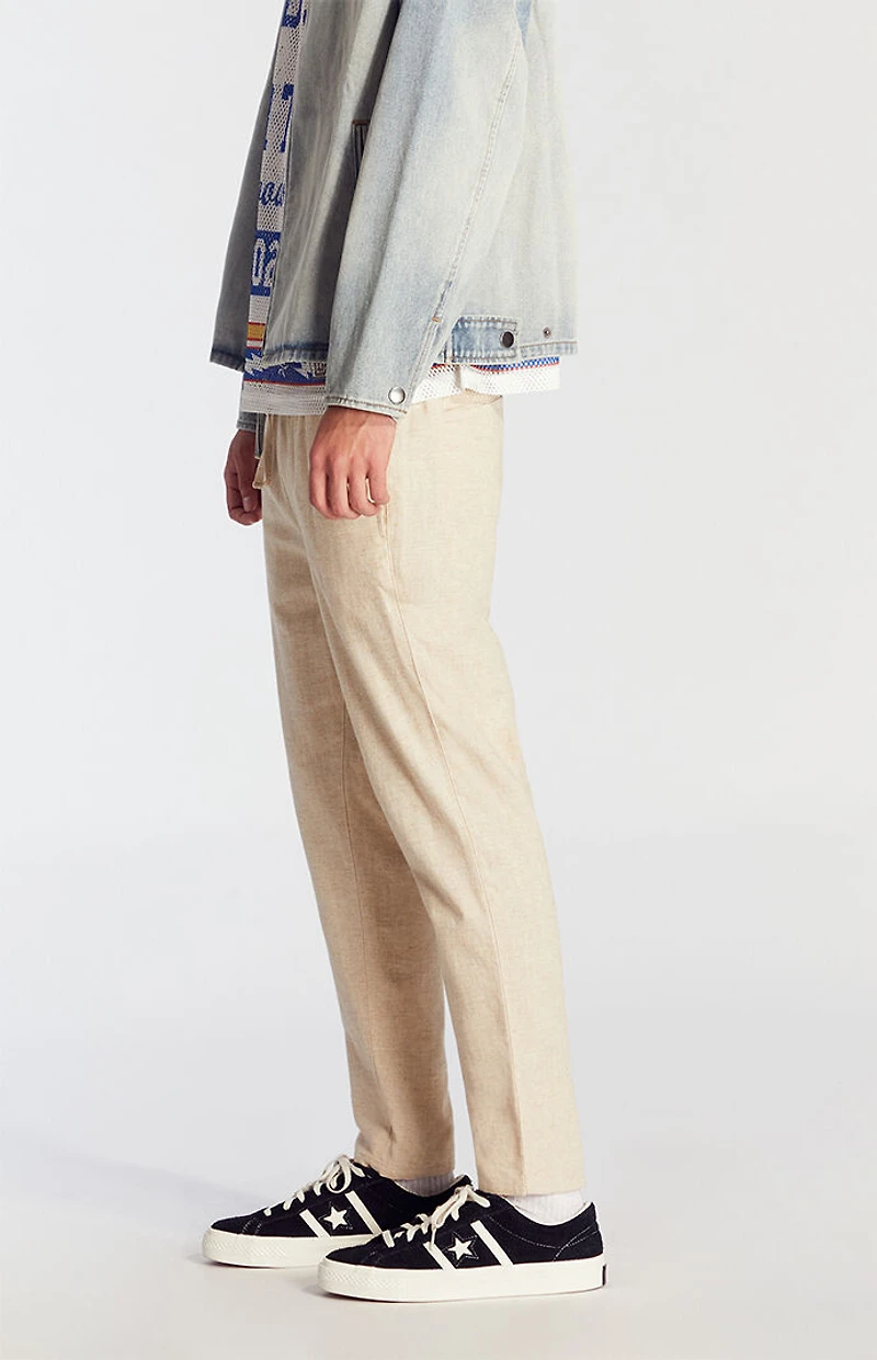Pacsun Cream Straight Leg Linen Pants