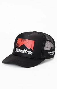 Diamond Cross Ranch Black Cowboy Trucker Hat