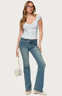 Edikted Dolsy Plaid Button Up Top