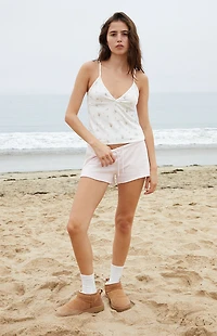 John Galt White Floral Amara Tank Top