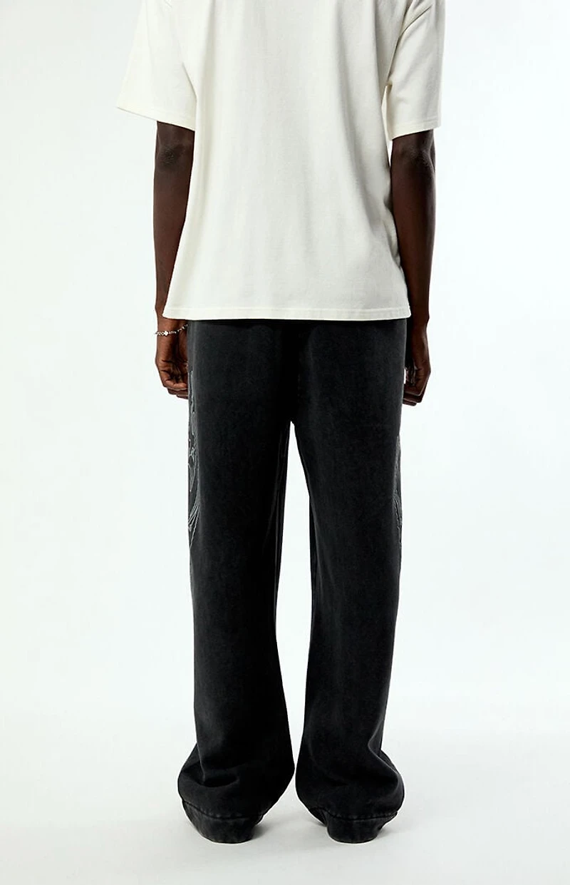 Nightlab x Pacsun Washed Black Night Moon Baggy Sweatpants