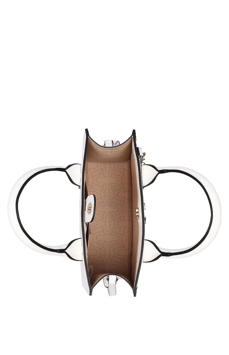 True Religion White Modern Edge Charm Tote Bag