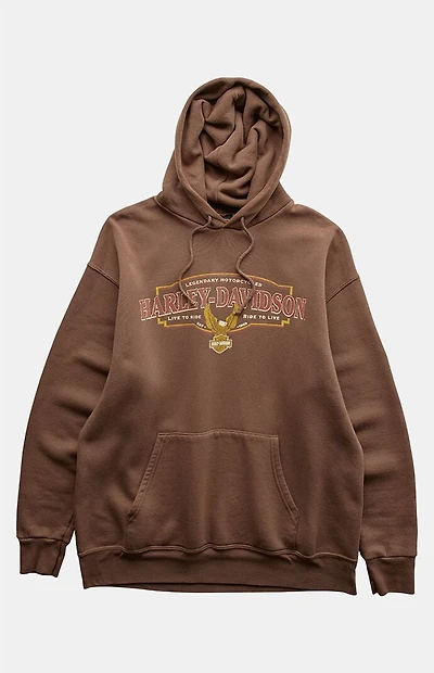PS VINTAGE 2000s Harley Davidson Brown Pullover Hoodie