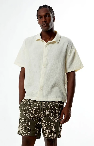 Pacsun Cropped Boxy Gauze Camp Shirt