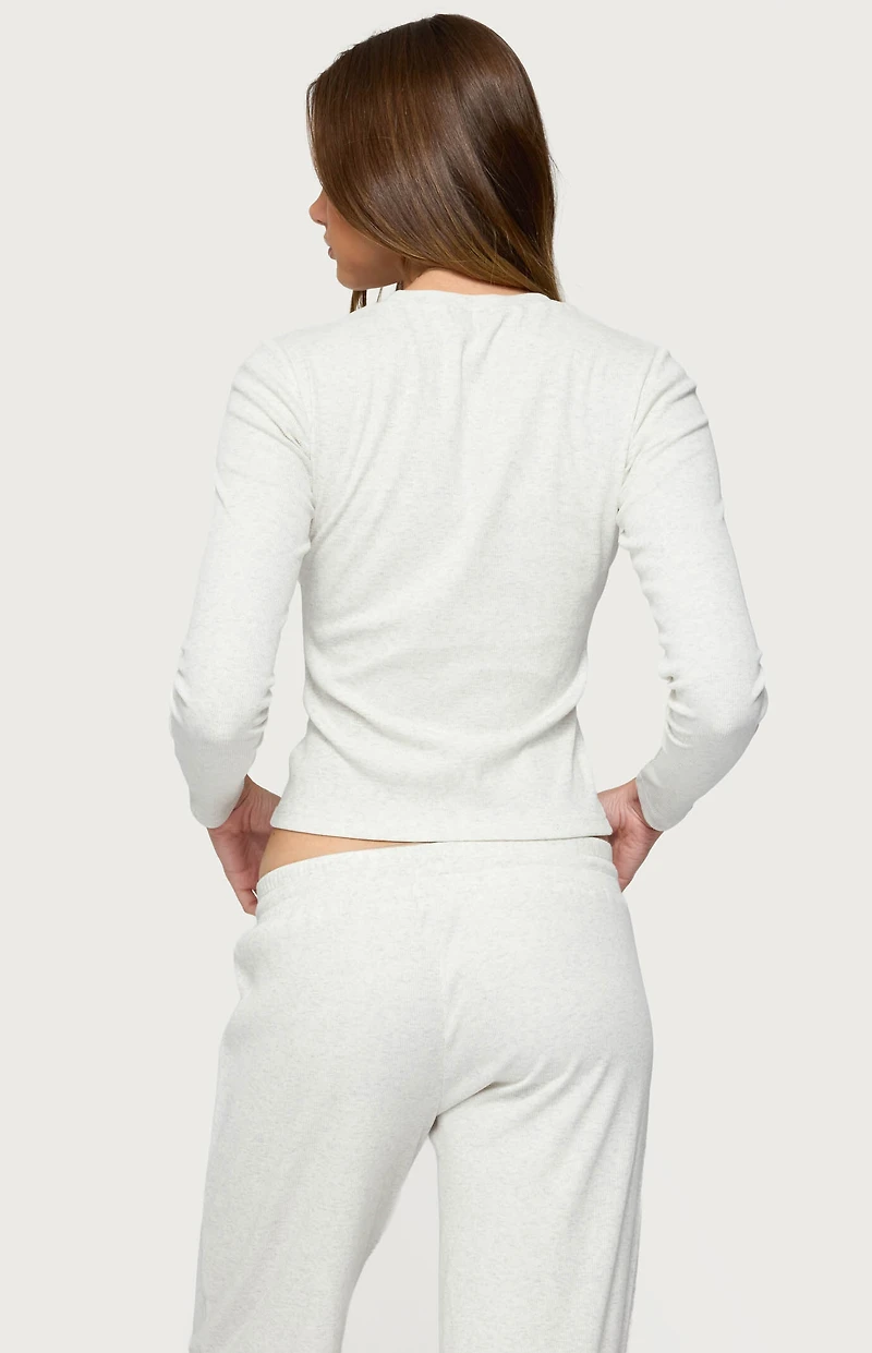 Edikted Cicilia Long Sleeve Ribbed T-Shirt