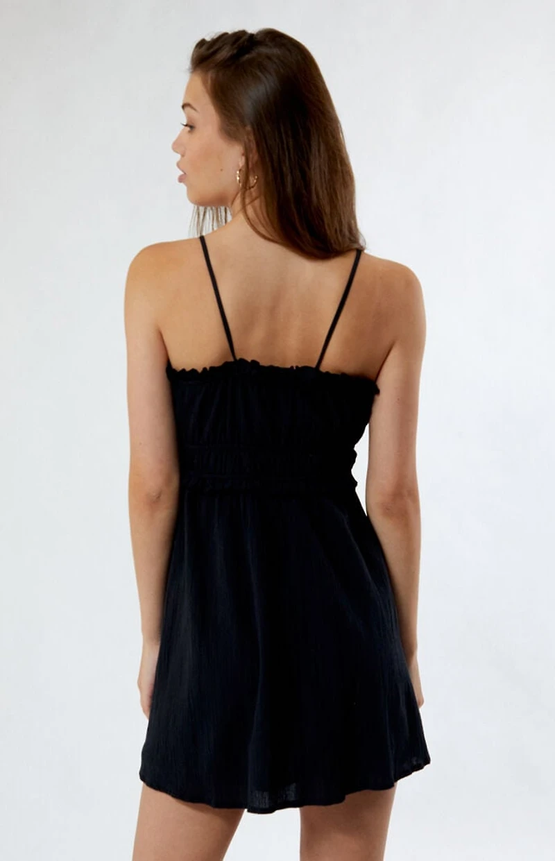 LA Hearts Textured Babydoll Mini Dress